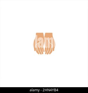 Hands together. Receiving or giving gesture. Wash hands. Icon vector illustration. Stock Vector