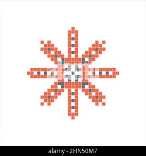 Pixel snowflake Stock Vector