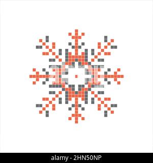 Pixel snowflake Stock Vector