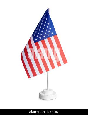 American flag for table isolated on white background Stock Photo - Alamy