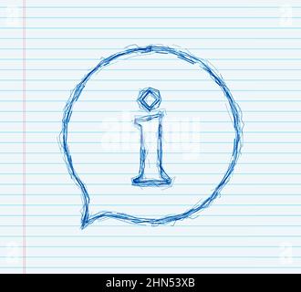 Information sign sketch icon. Info speech bubble. Vector illustration. Stock Vector
