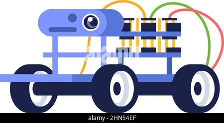 Surveillance system semi flat RGB color vector illustration Stock Vector