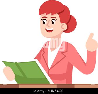 Teaching preschoolers semi flat RGB color vector illustration Stock Vector