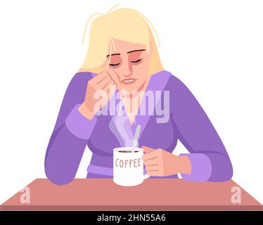 Caffeine crash semi flat RGB color vector illustration Stock Vector