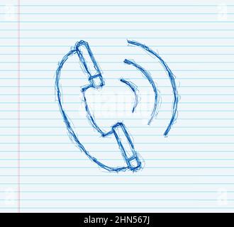 sketch phone communication icon. Vector stock illustration Stock Vector