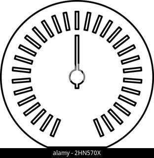 Speedometer odometer speed counter meter contour outline line icon black color vector illustration image thin flat style simple Stock Vector