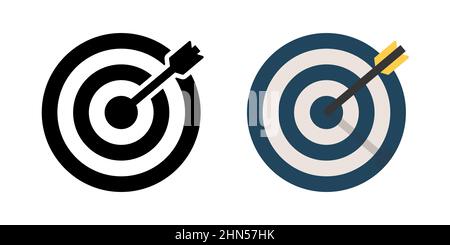 Target icon set with shadow Stock Vector