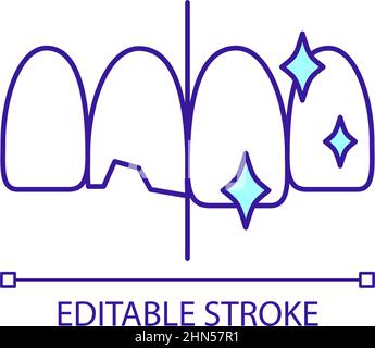 Dental restorations RGB color icon Stock Vector