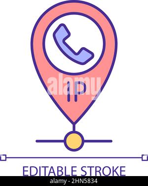 VOIP locate service RGB color icon Stock Vector