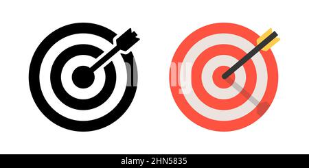 Target icon set with shadow Stock Vector