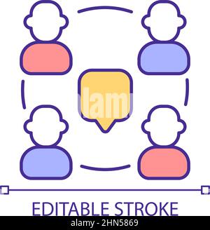 Communication in group RGB color icon Stock Vector