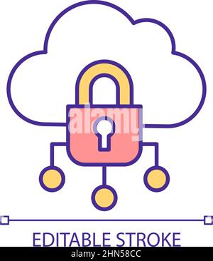 Safety of cloud database RGB color icon Stock Vector