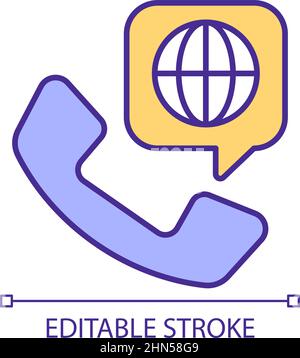 Worldwide telephony hosting RGB color icon Stock Vector