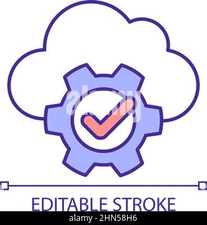 Virtual cloud storage setting RGB color icon Stock Vector