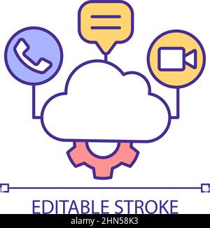 UCaaS cloud setting RGB color icon Stock Vector