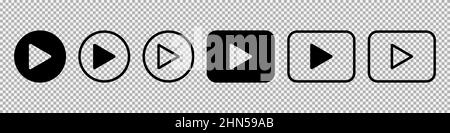 Play button icon set simple design Stock Vector