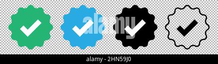 Verified icon check mark set Stock Vector