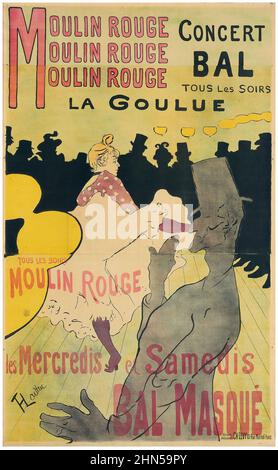 Antique vintage art by Henri Toulouse-Lautrec. Moulin Rouge - La Goulue. Concert Bal. 1891. Stock Photo