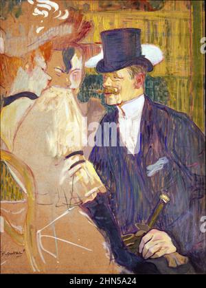 The Englishman at the Moulin Rouge (William Tom Warrener, 1861–1934) - Antique vintage art by Henri Toulouse-Lautrec. 1892. Stock Photo