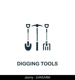 Digging Tools icon. Monochrome simple Digging Tools icon for templates, web design and infographics Stock Vector