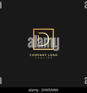 Abstract premium linear letter D logo icon design modern minimal style illustration. Stock Vector