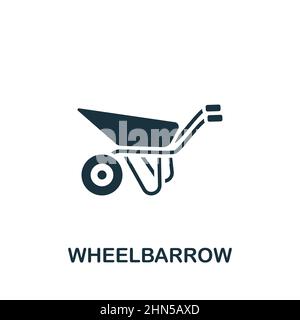 Wheelbarrow icon. Monochrome simple Wheelbarrow icon for templates, web design and infographics Stock Vector