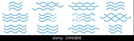 Wave icon set simple design Stock Vector
