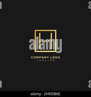 Abstract premium linear letter H logo icon design modern minimal style illustration. Stock Vector