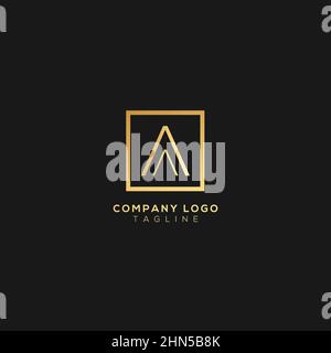 Abstract premium linear letter A logo icon design modern minimal style illustration. Stock Vector