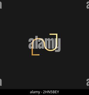 Abstract premium linear letter J logo icon design modern minimal style illustration. Stock Vector