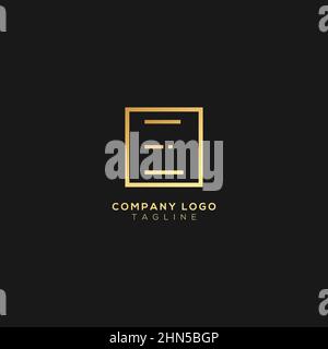 Abstract premium linear letter E logo icon design modern minimal style illustration. Stock Vector