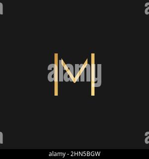 Abstract premium linear letter M logo icon design modern minimal style illustration. Stock Vector