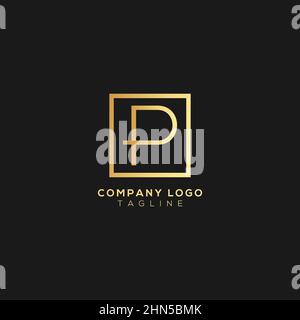 Abstract premium linear letter P logo icon design modern minimal style illustration. Stock Vector