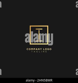 Abstract premium linear letter I logo icon design modern minimal style illustration. Stock Vector