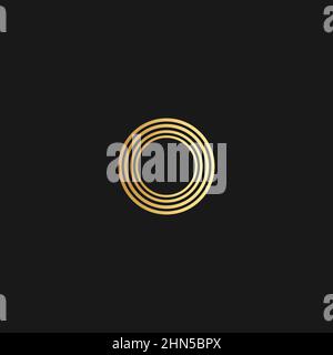 Abstract premium linear letter O logo icon design modern minimal style illustration. Stock Vector