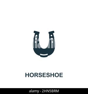 Horseshoe icon. Monochrome simple Horseshoe icon for templates, web design and infographics Stock Vector