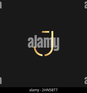 Abstract premium linear letter J logo icon design modern minimal style illustration. Stock Vector