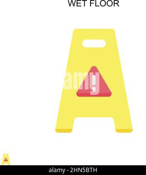 Wet floor Simple vector icon. Illustration symbol design template for web mobile UI element. Stock Vector