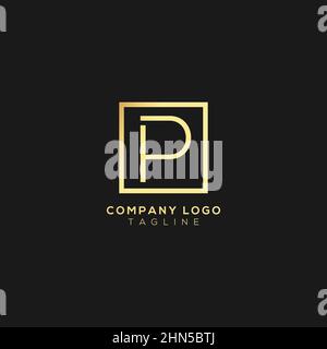 Abstract premium linear letter P logo icon design modern minimal style illustration. Stock Vector