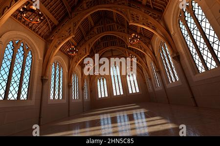 3D rendering of a medieval hall house interior Stock Photo - Alamy