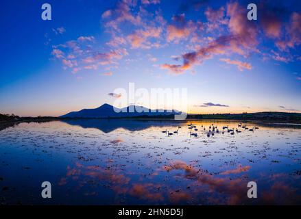 Sunset at Dundrum Bay, Mournes, County Down, Northern Ireland Stock Photo