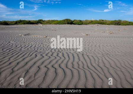 Wind ripples on the sandy beach. San Blas, Nayarit, Mexico. Stock Photo