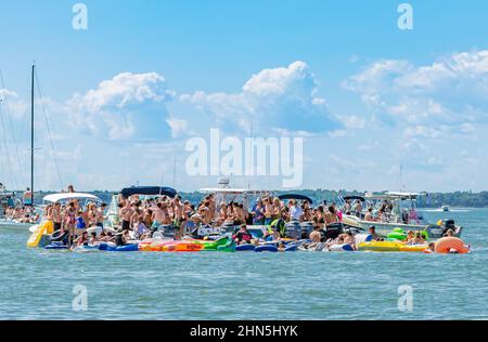Sag Harbor Boat Party Stock Photo