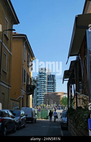 Milan, Solaria tower, Solea and Aria, Porta Nuova Buiness district, Lombardy province, Italy, Europe Stock Photo