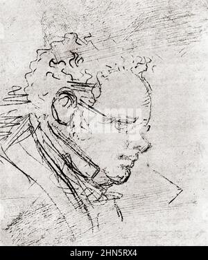 Franz Peter Schubert, 1797 – 1828. Austrian composer.  After a drawing by one of his friends, Moritz von Schwind, 1820.  From The Golden Age of Vienna, published 1948. Stock Photo