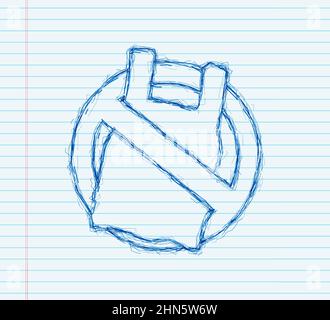 Say no to plastic bags poster. The campaign to reduce the use of plastic bags to put. sketch style. Vector illustration. Stock Vector