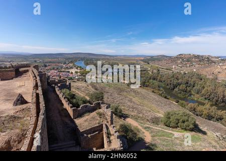 Panoramic views from the castle of Medellín. Stock Photo