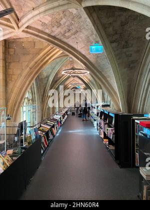 Maastricht (Boekhandel Dominicanen), Netherlands - February 13. 2022: View inside medieval Dominican Church converted into bookstore Stock Photo