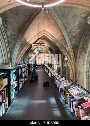 Maastricht (Boekhandel Dominicanen), Netherlands - February 13. 2022: View inside medieval Dominican Church converted into bookstore Stock Photo