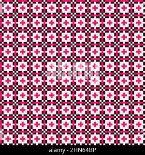 Abstract Cross-Pattern Dotted generative computational art illustration Stock Vector